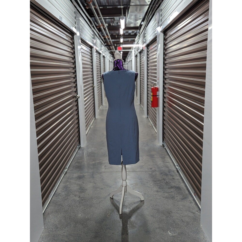Pale‎ Blue Tank Sheath Dress Business Preppy Work Tahari Arthur S. Levine Size 6 - Picture 2 of 5